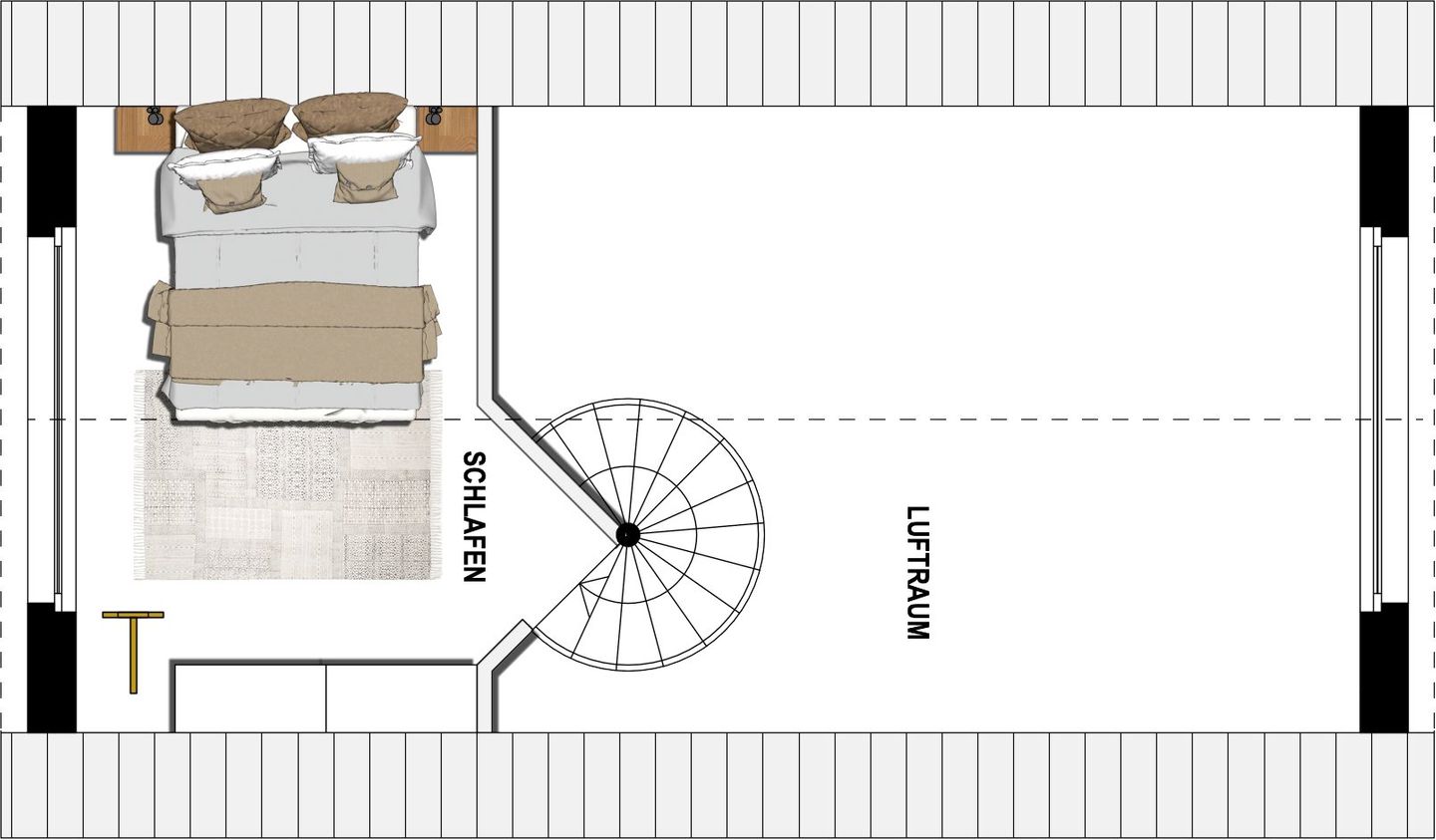 Kaiservillen Heringsdorf Ferienwohnung mit 1 Schlafzimmer und Balkon (S1) Insel Usedom - Grundriss