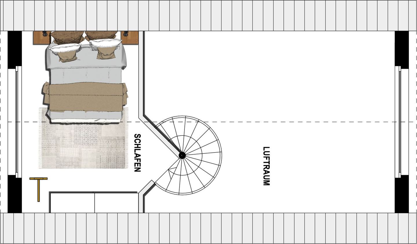 Kaiservillen Heringsdorf Ferienwohnung mit 1 Schlafzimmer und Balkon (S5) Insel Usedom - Grundriss