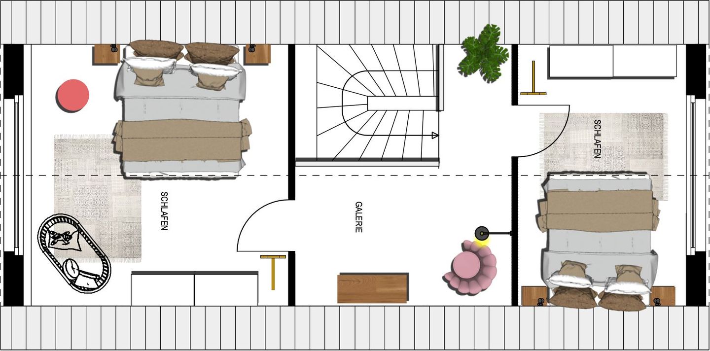Kaiservillen Heringsdorf Ferienwohnung mit 2 Schlafzimmern und Terrasse (S19) Insel Usedom - Grundriss