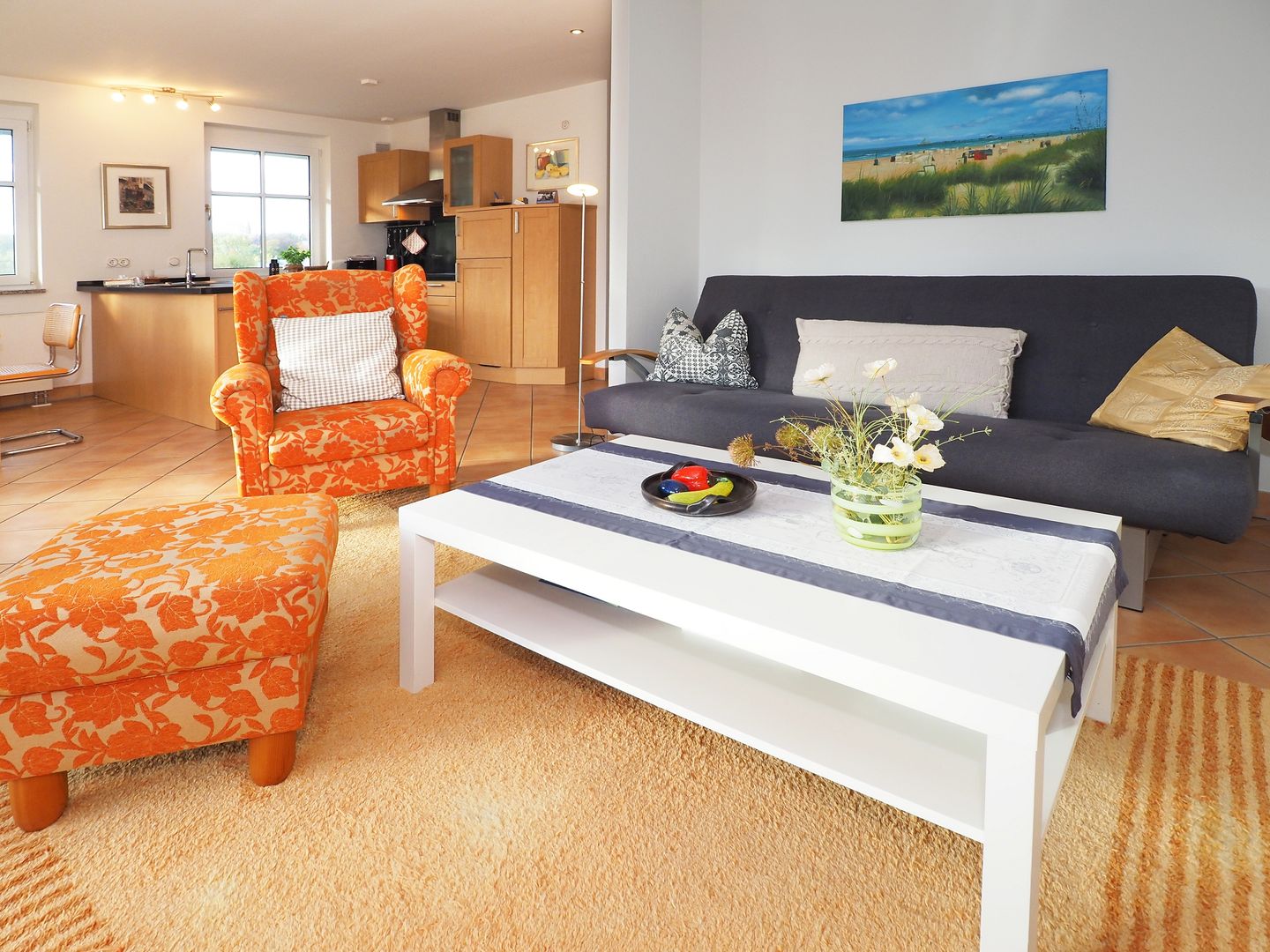 Kaiservillen Heringsdorf Ferienwohnung mit 1 Schlafzimmer und Balkon (C24) Insel Usedom - Wohnzimmer