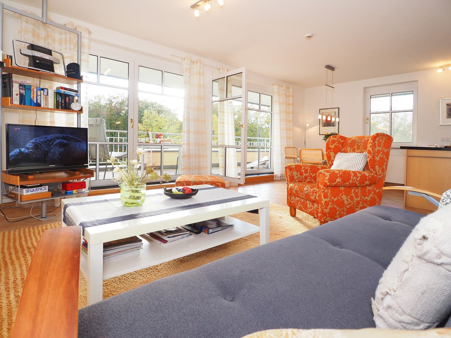 Kaiservillen Heringsdorf Ferienwohnung mit 1 Schlafzimmer und Balkon (C24) Insel Usedom - Wohnzimmer