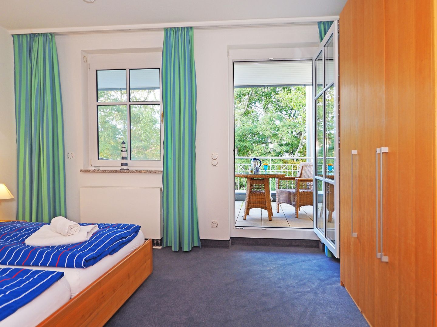 Kaiservillen Heringsdorf Ferienwohnung mit 1 Schlafzimmer und Balkon (C24) Insel Usedom - Schlafzimmer