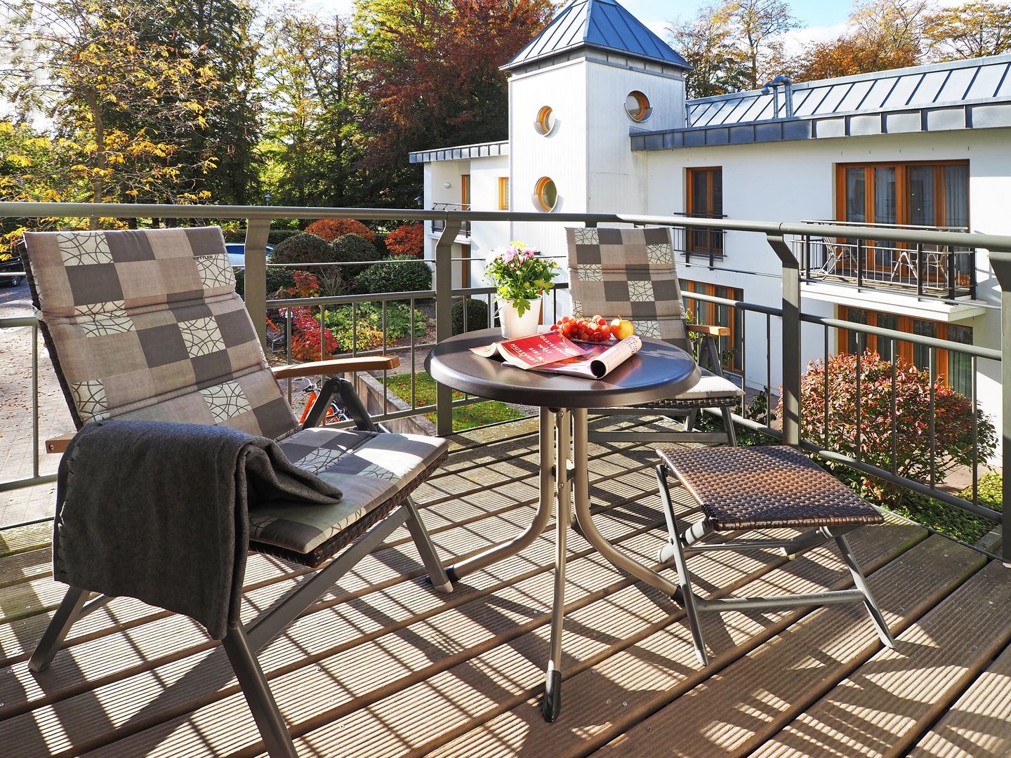 Kaiservillen Heringsdorf Ferienwohnung mit 1 Schlafzimmer und Balkon (D211) Insel Usedom - Terrasse
