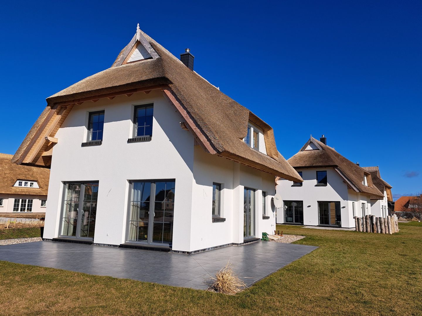 Reetdach-Haus mit Boddenblick, Sauna und Kamin in   in Lancken Granitz