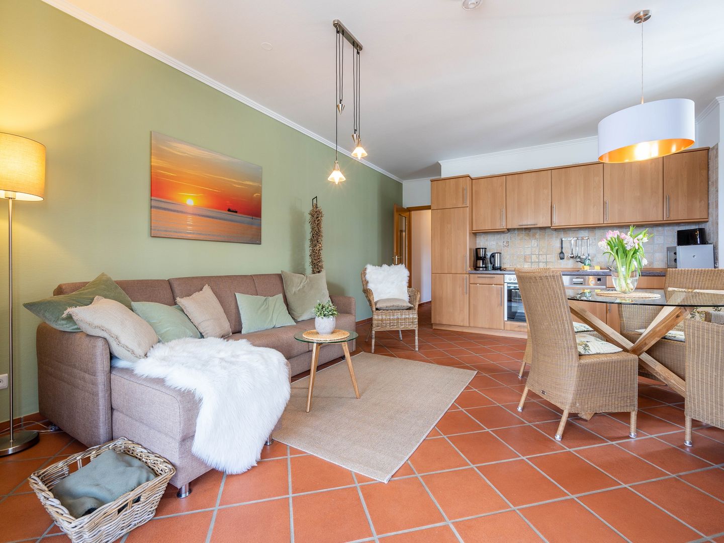 Strandvillen Binz Ferienwohnung mit Meerblick, 1 Schlafzimmer und Balkon (SV/769) Insel Rügen - Küche / Küchenzeile