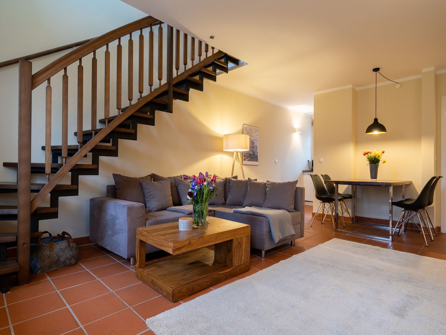 Feriendorf Rugana Komfortplus Ferienwohnung mit 2 Schlafzimmern und Terrasse (D33) Insel Rügen - Wohnzimmer