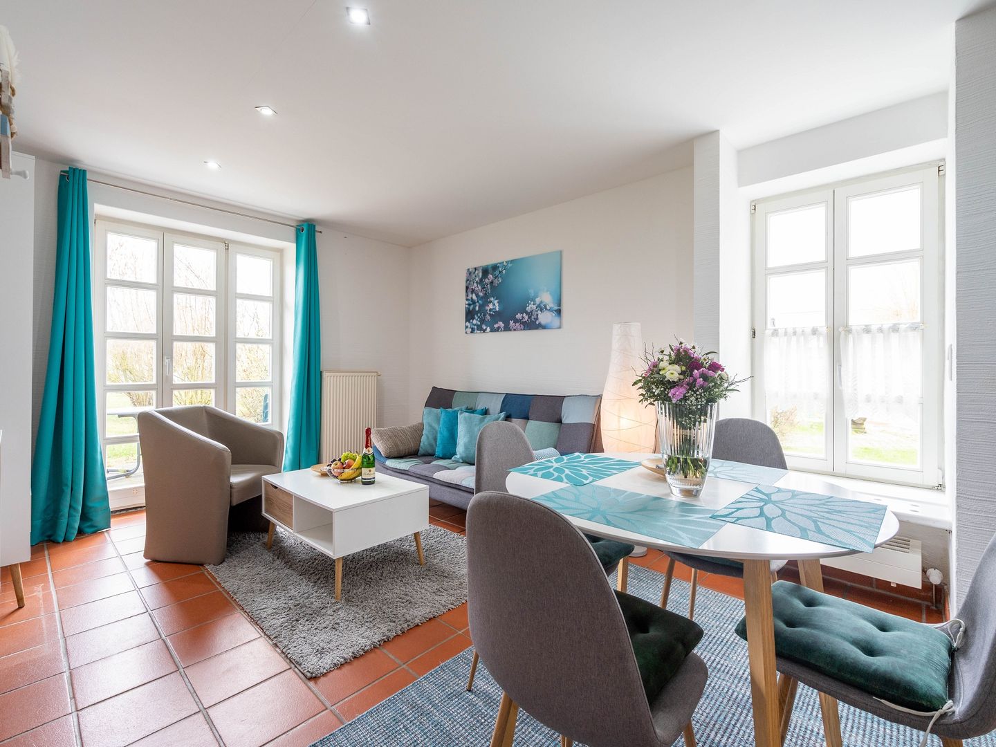 Feriendorf Rugana Klassik Ferienwohnung mit 1 Schlafzimmern und Terrasse (D54) Insel Rügen - Wohnzimmer