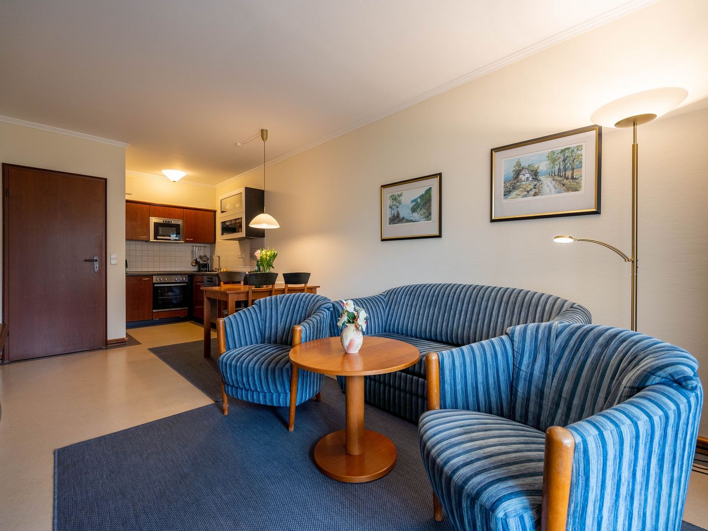 Dünenpark Binz Komfort Ferienwohnung mit 1 Schlafzimmer und Terrasse im Erdgeschoss (026) Insel Rügen - Wohnzimmer