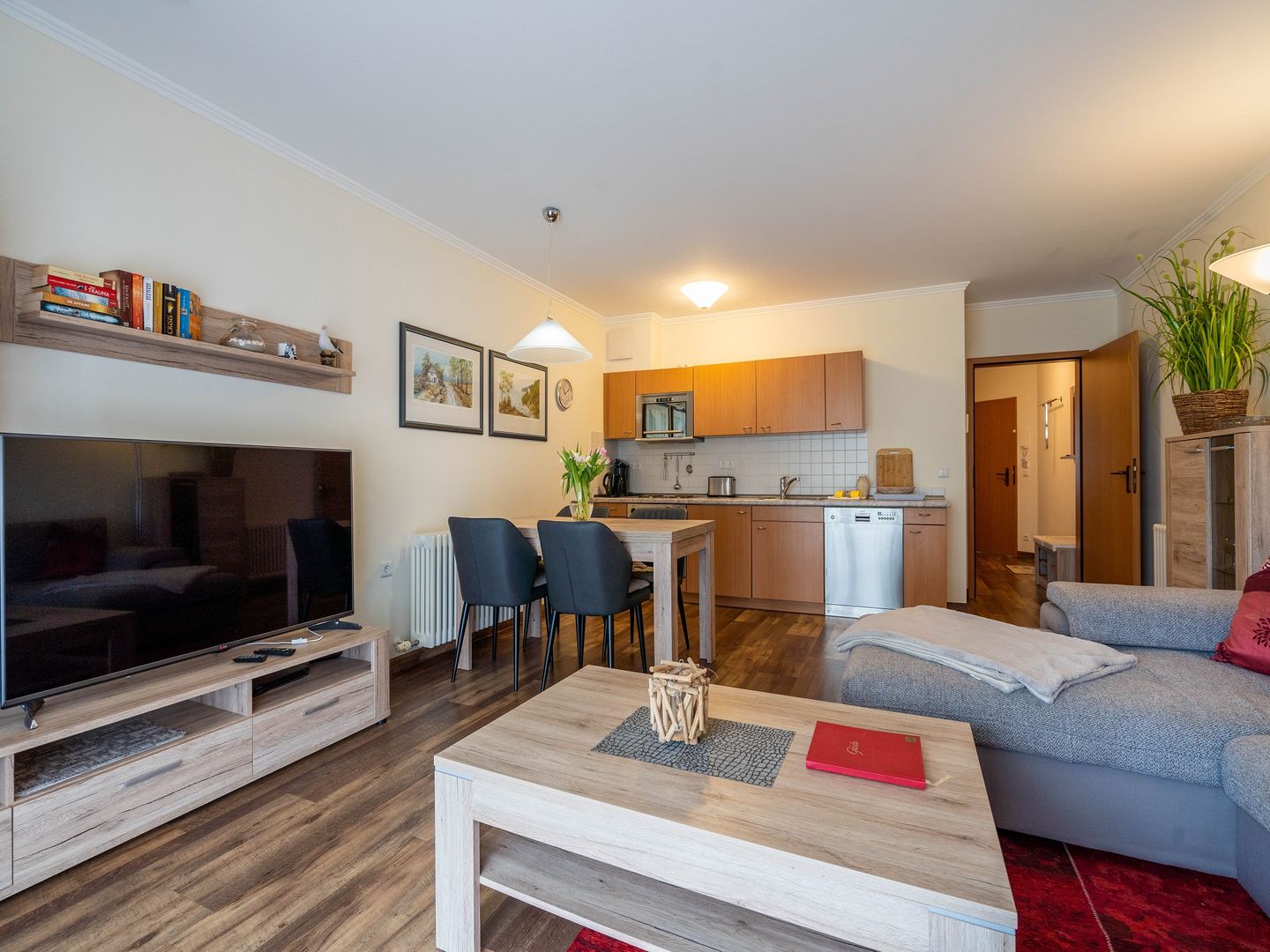 Dünenpark Binz Komfortplus Ferienwohnung mit 1 Schlafzimmer und Terrasse im Erdgeschoss (221) Insel Rügen - Küche / Küchenzeile