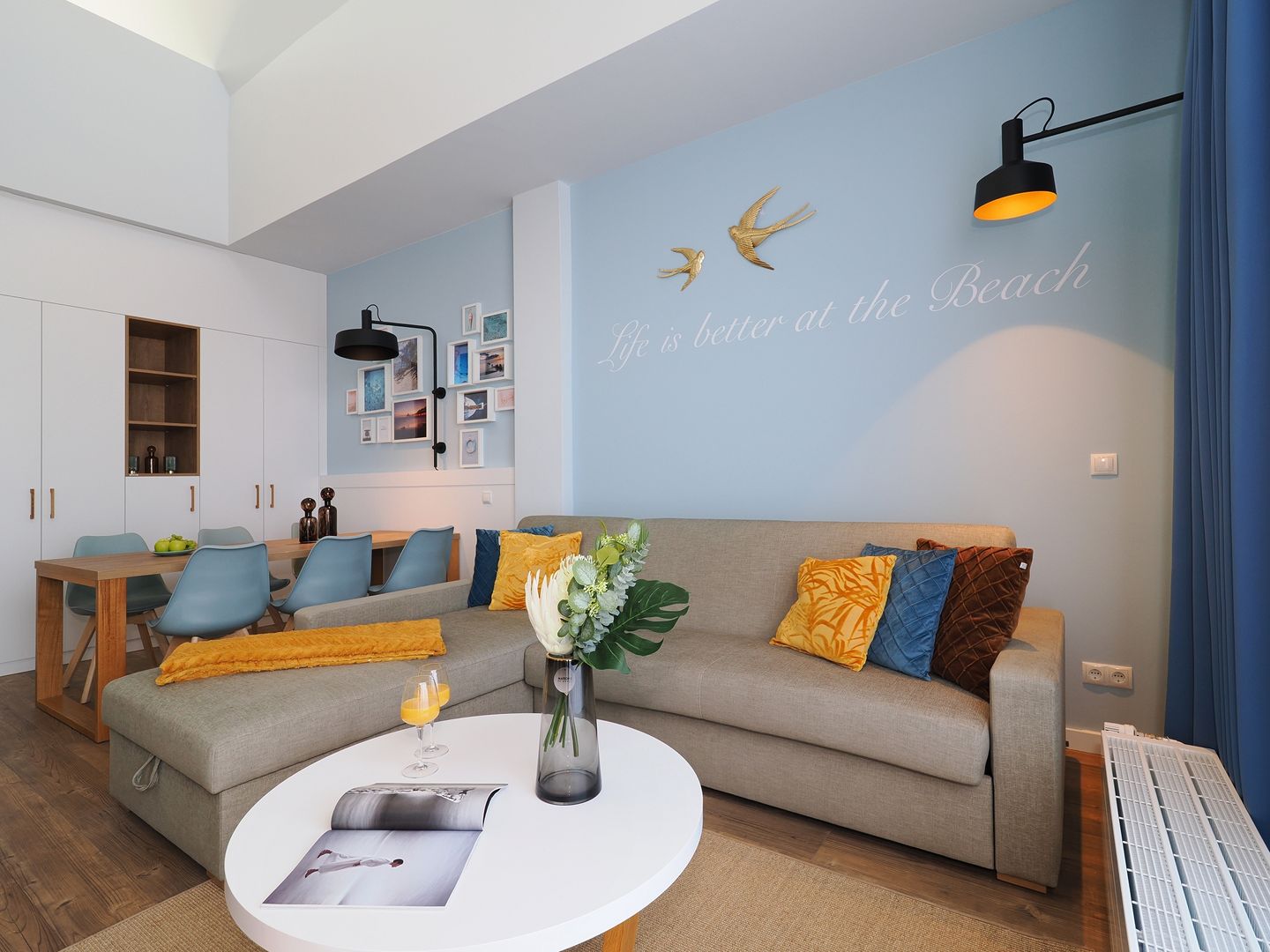 Kaiservillen Heringsdorf Ferienwohnung mit 1 Schlafzimmer und Balkon (S5) Insel Usedom - Wohnzimmer