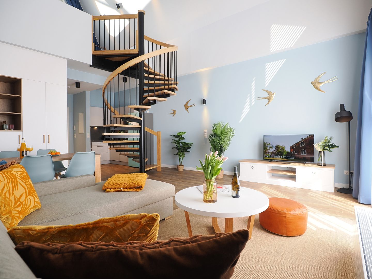 Kaiservillen Heringsdorf Ferienwohnung mit 1 Schlafzimmer und Balkon (S8) Insel Usedom - Wohnzimmer