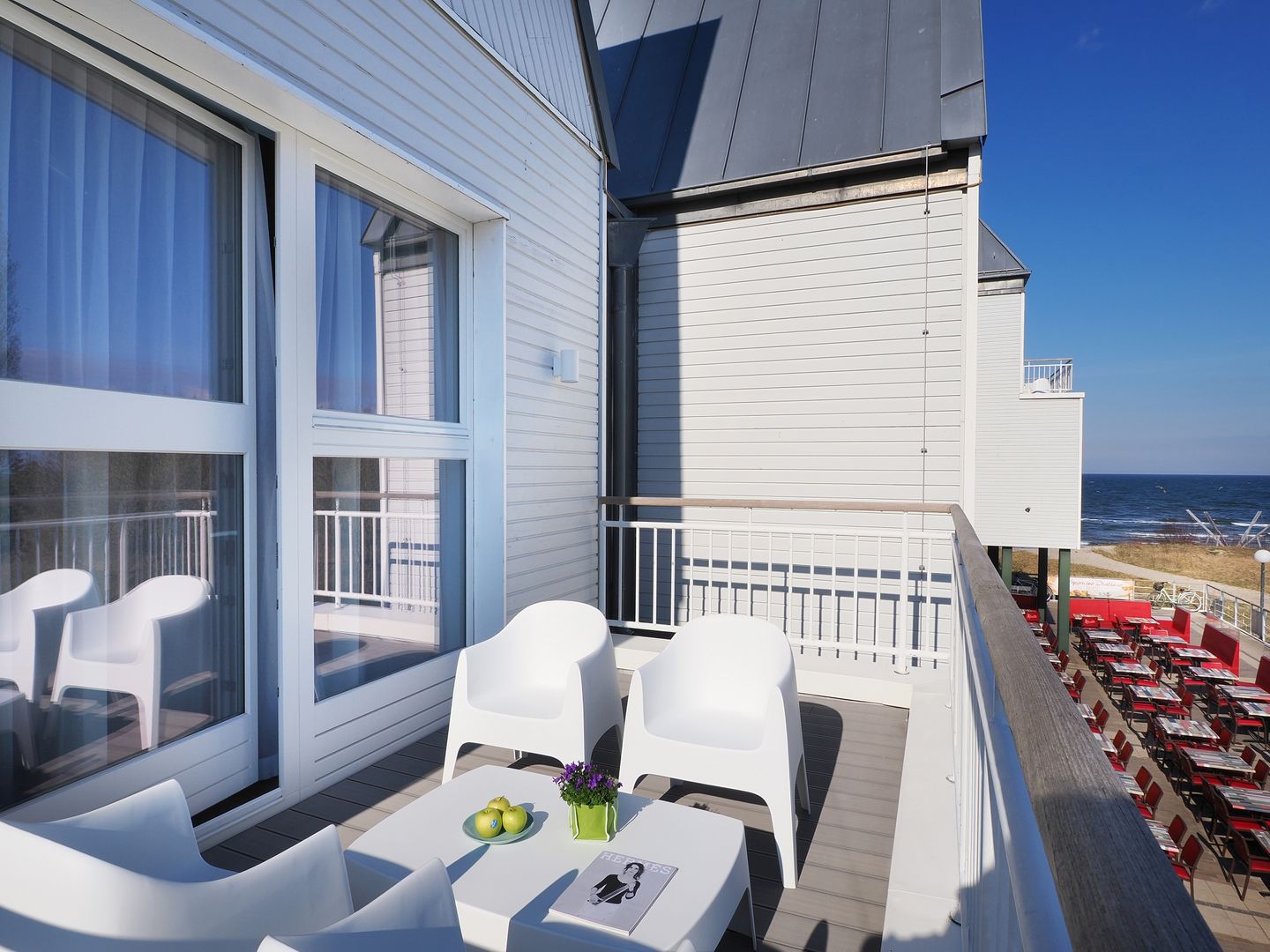 Kaiservillen Heringsdorf 1-Raum-Ferienwohnung mit Balkon zur Seeseite (S10) Insel Usedom - Balkon