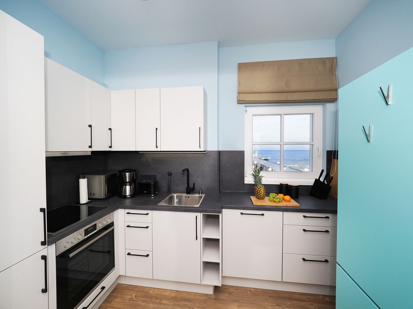 Kaiservillen Heringsdorf Ferienwohnung mit 1 Schlafzimmer und Balkon zur Seeseite (S15) Insel Usedom - Küche / Küchenzeile