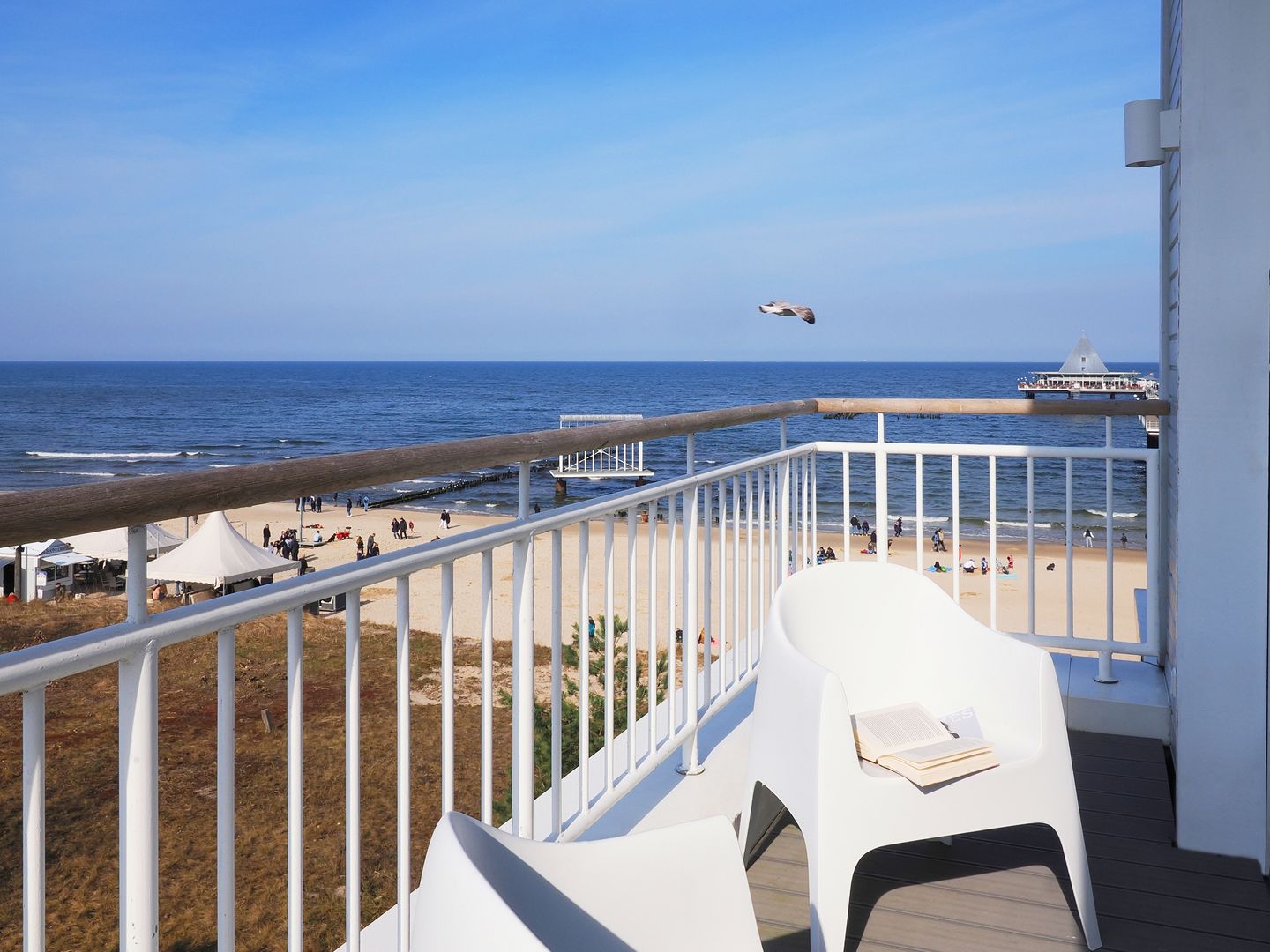 Kaiservillen Heringsdorf Ferienwohnung mit 1 Schlafzimmer und Balkon zur Seeseite (S15) Insel Usedom - Balkon