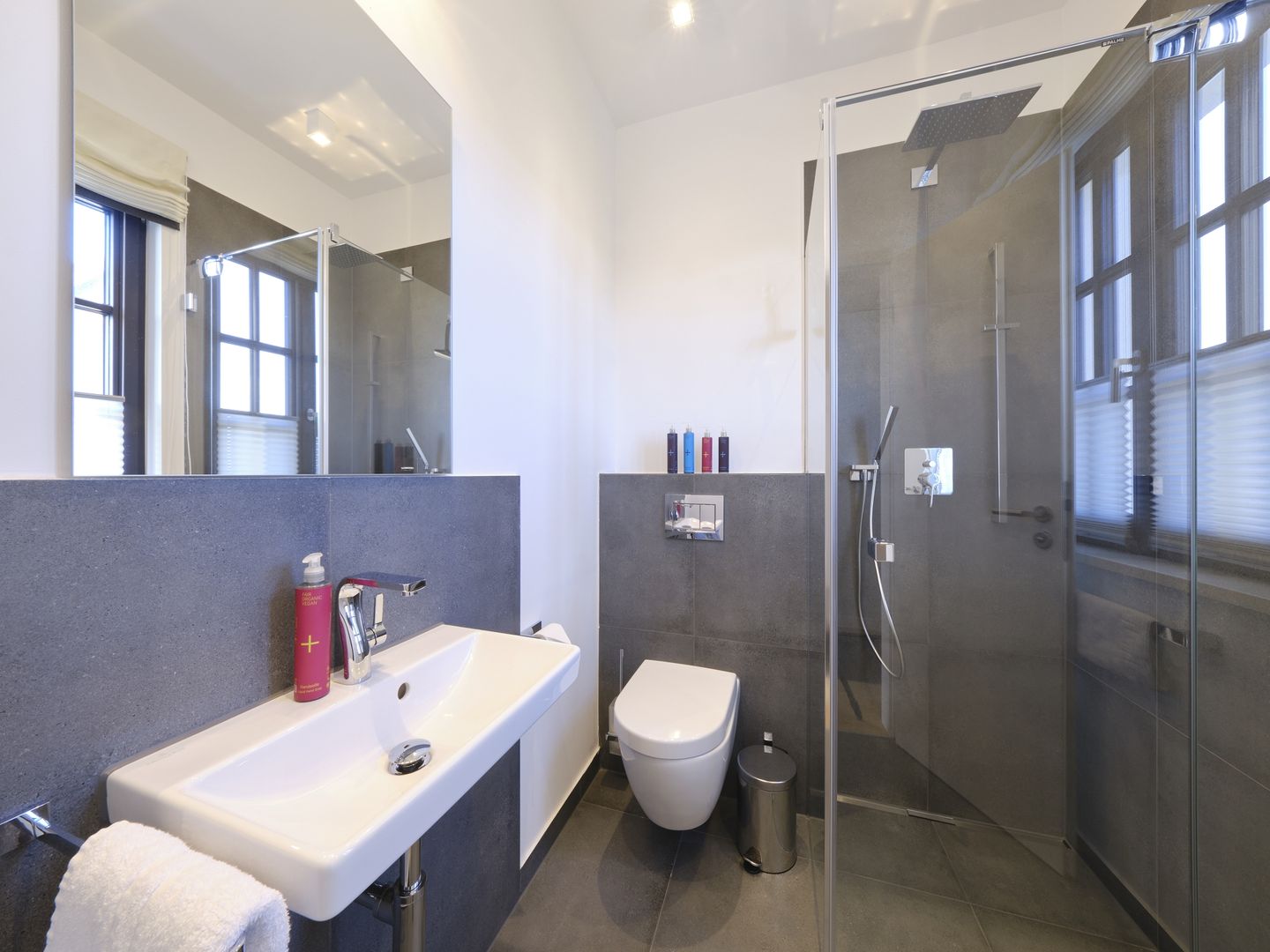 LuxusPlus Reetdachvilla mit 4 Schlafzimmern, Außensauna, Loungebereich und Kamin (G07) - Badezimmer