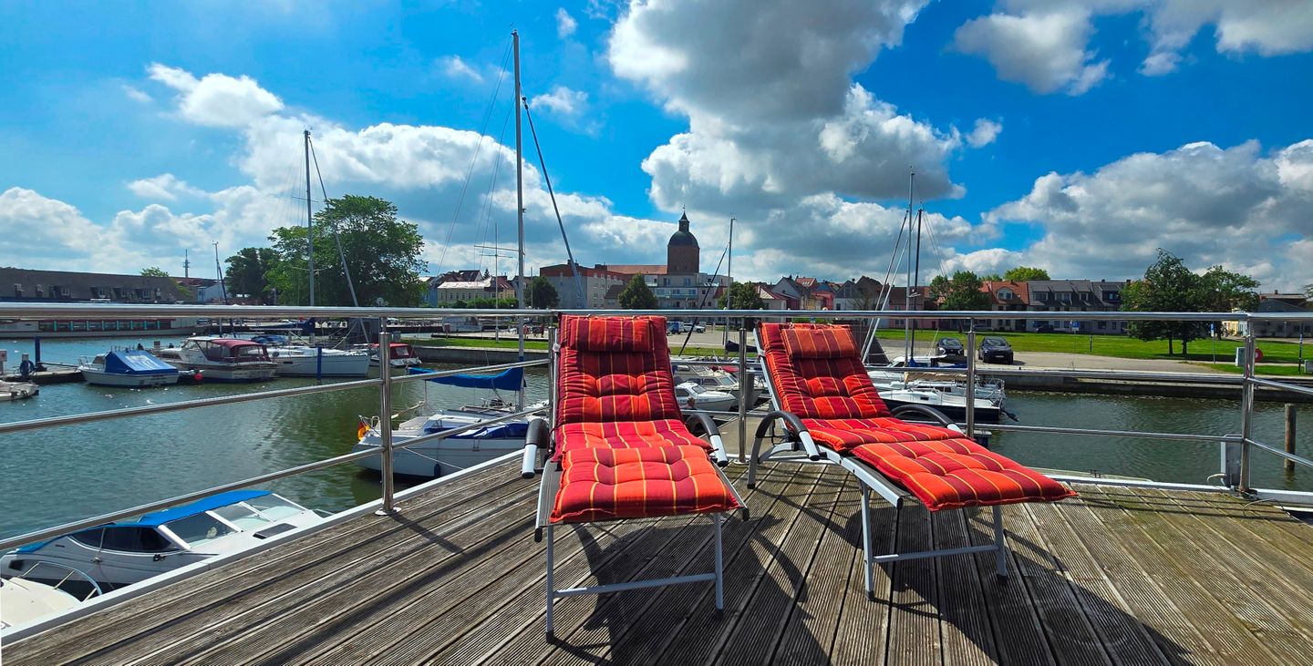  HB - Hausboot Floating 30 "Paula" Ribnitz-Damgarten - Balkon