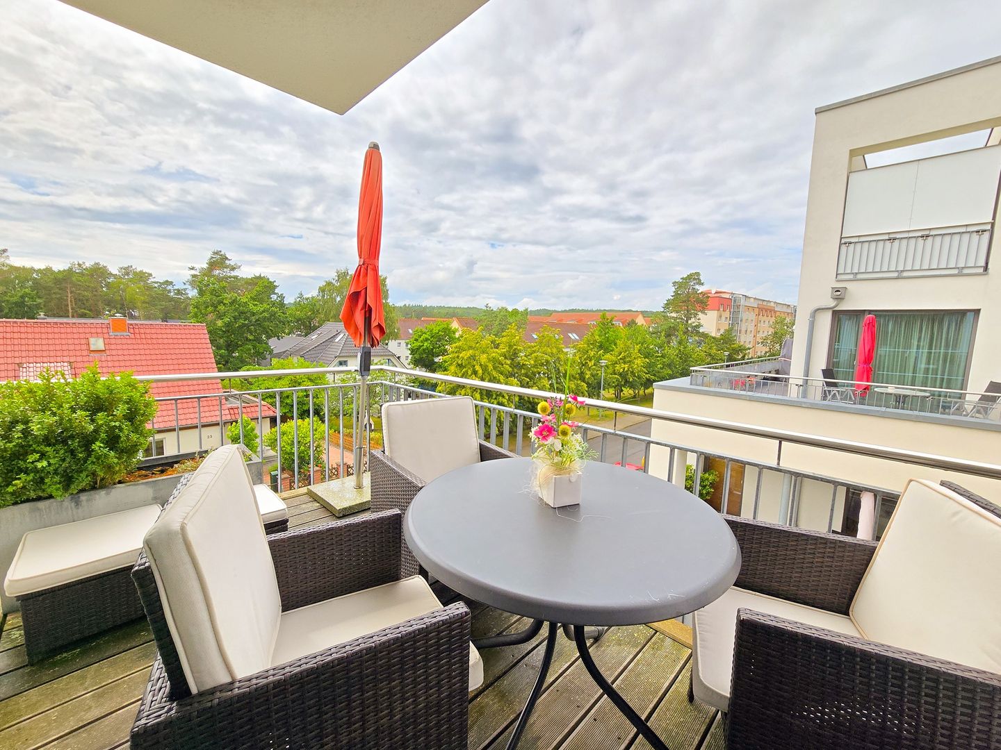 Strandvillen Binz Ferienwohnung mit 1 Schlafzimmer und Balkon (DR/421) Insel Rügen - Balkon