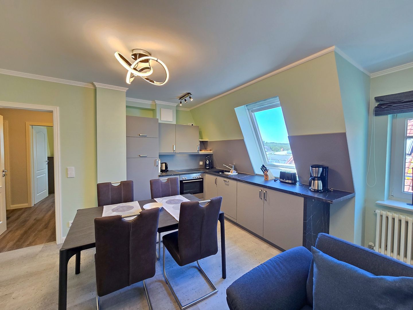 Strandvillen Binz Ferienwohnung mit Panoramablick, 2 Schlafzimmern und Balkon (SV/715) Insel Rügen - Küche / Küchenzeile