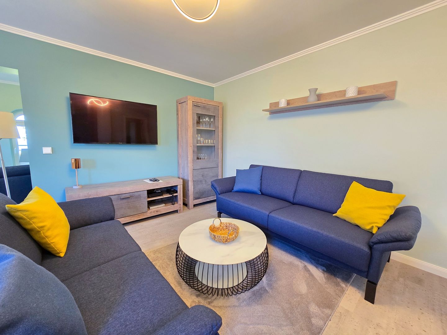 Strandvillen Binz Ferienwohnung mit Panoramablick, 2 Schlafzimmern und Balkon (SV/715) Insel Rügen - Wohnzimmer