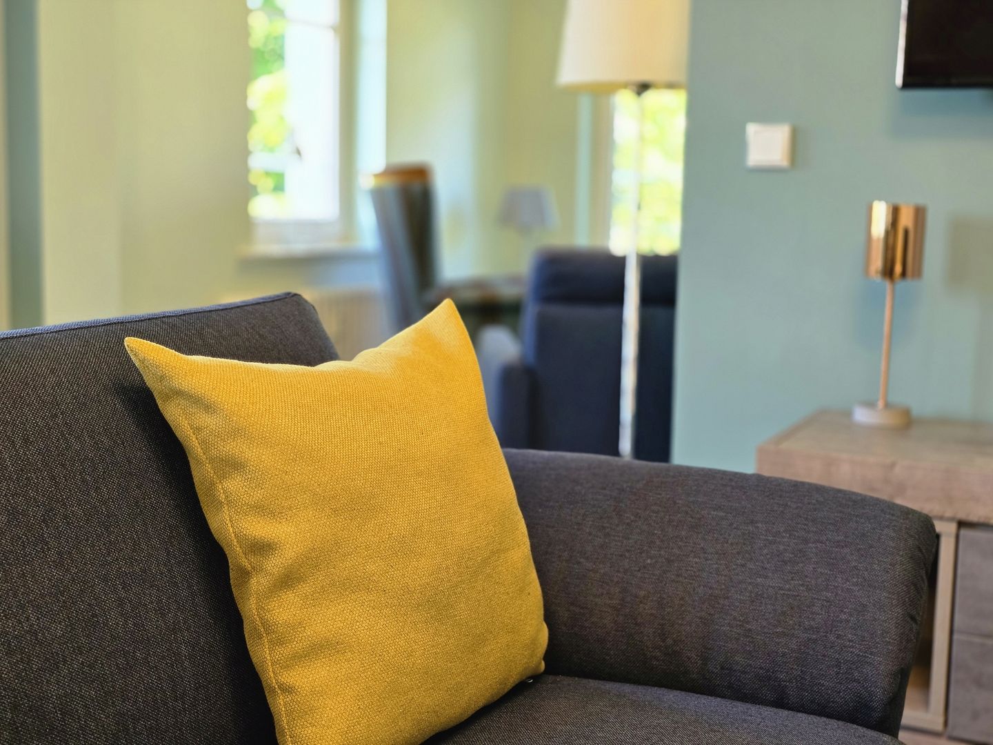 Strandvillen Binz Ferienwohnung mit Panoramablick, 2 Schlafzimmern und Balkon (SV/715) Insel Rügen - Wohnzimmer