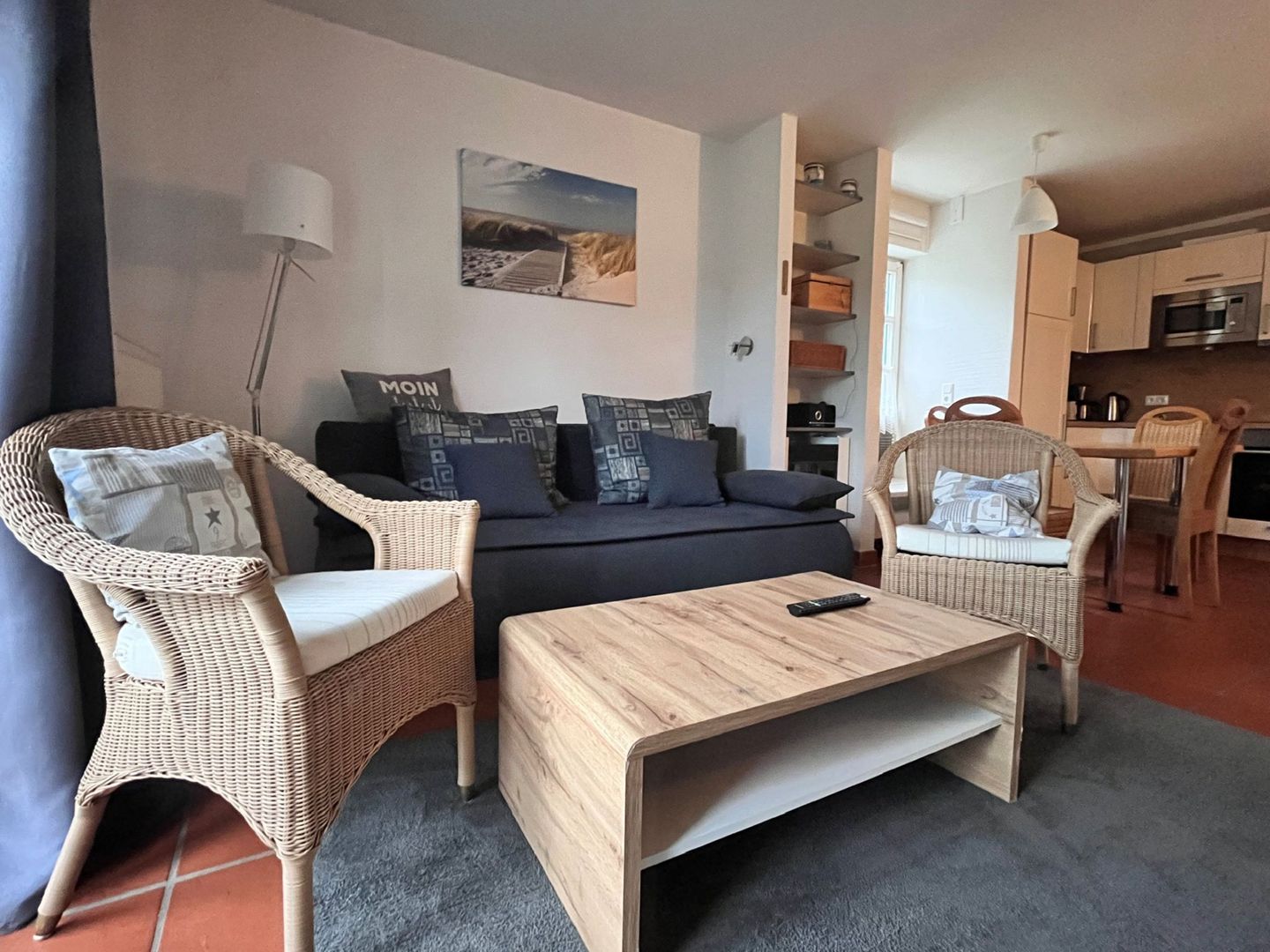 Feriendorf Rugana Komfort Ferienwohnung mit 1 Schlafzimmer und Terrasse (A56) Insel Rügen - Wohnzimmer