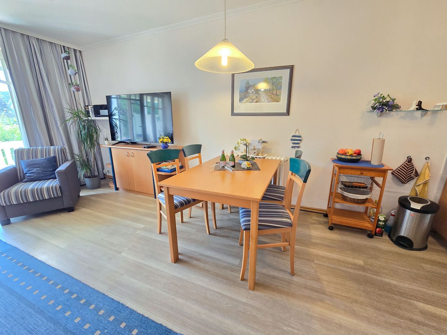 Dünenpark Binz Komfort Ferienwohnung mit 1 Schlafzimmer und Terrasse im Erdgeschoss (117) Insel Rügen - Wohnzimmer