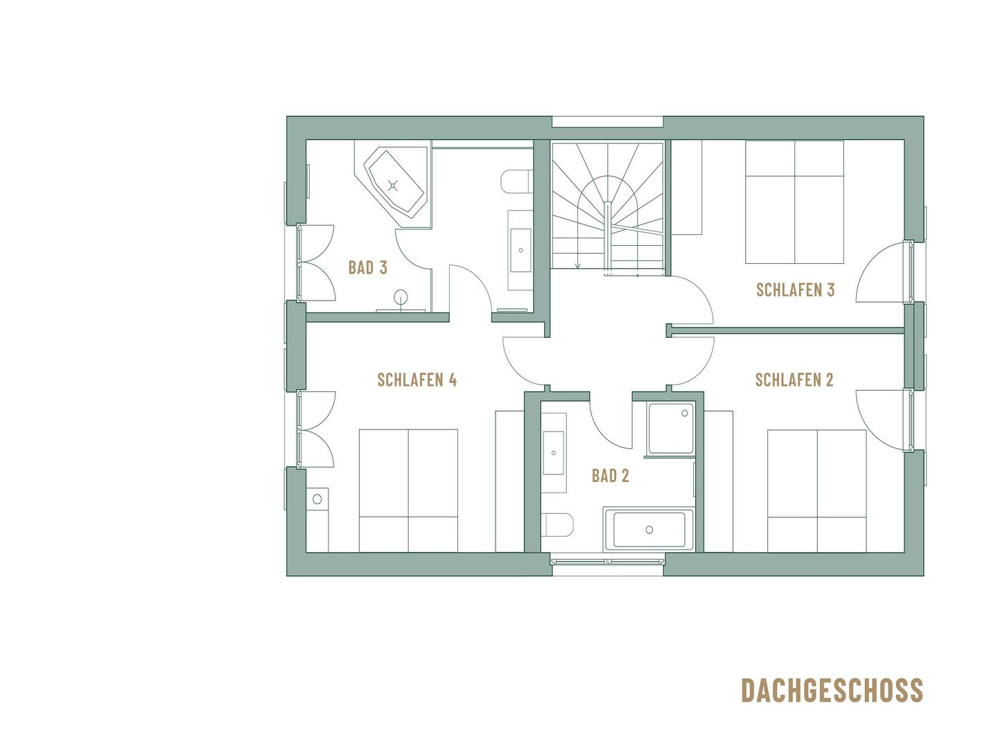 LuxusPlus Reetdachvilla mit 4 Schlafzimmern, Außensauna, Loungebereich und Kamin (H06) - Grundriss