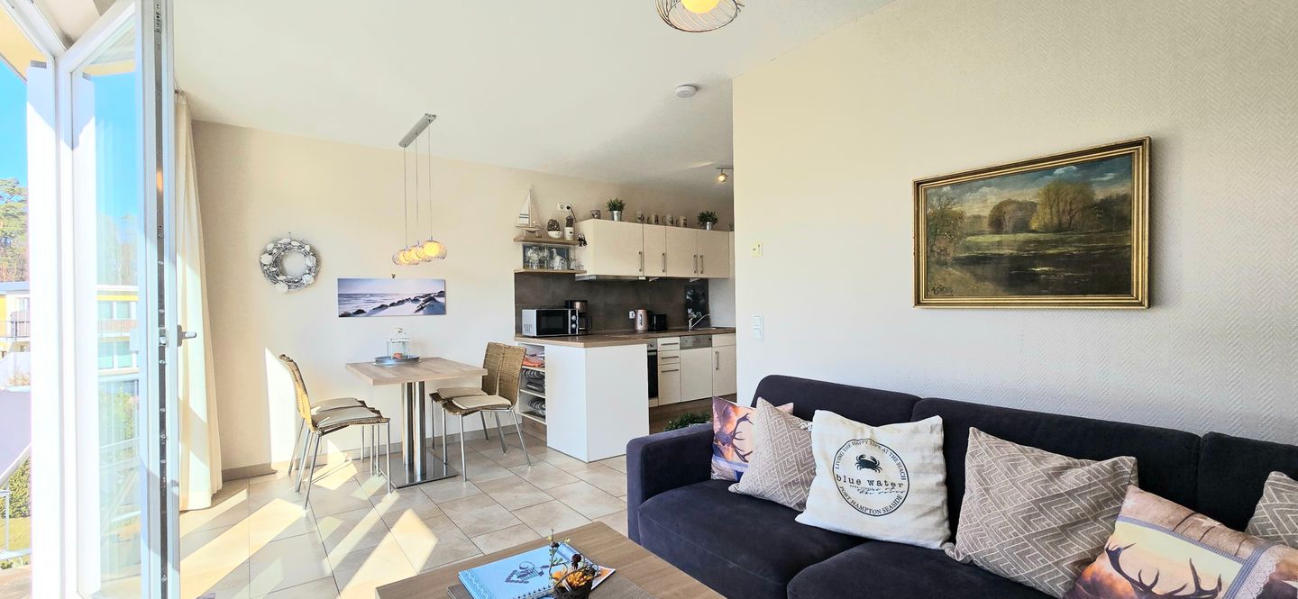  Ferienwohnung KWi 66 OG "Sanddorn" Graal-Müritz Küstenwald - Wohnzimmer