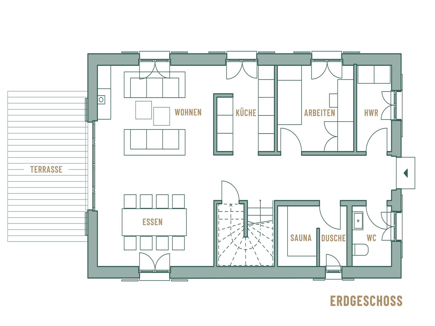 Luxus Reetdachvilla mit 3 Schlafzimmern, Sauna und Kamin (H20) - Grundriss