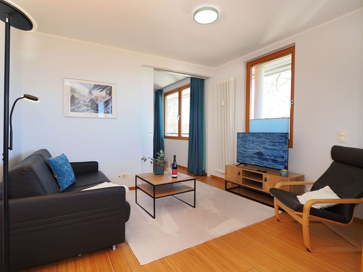 Kaiservillen Heringsdorf Ferienwohnung mit 1 Schlafzimmer und Balkon (D232) Insel Usedom - Wohnzimmer