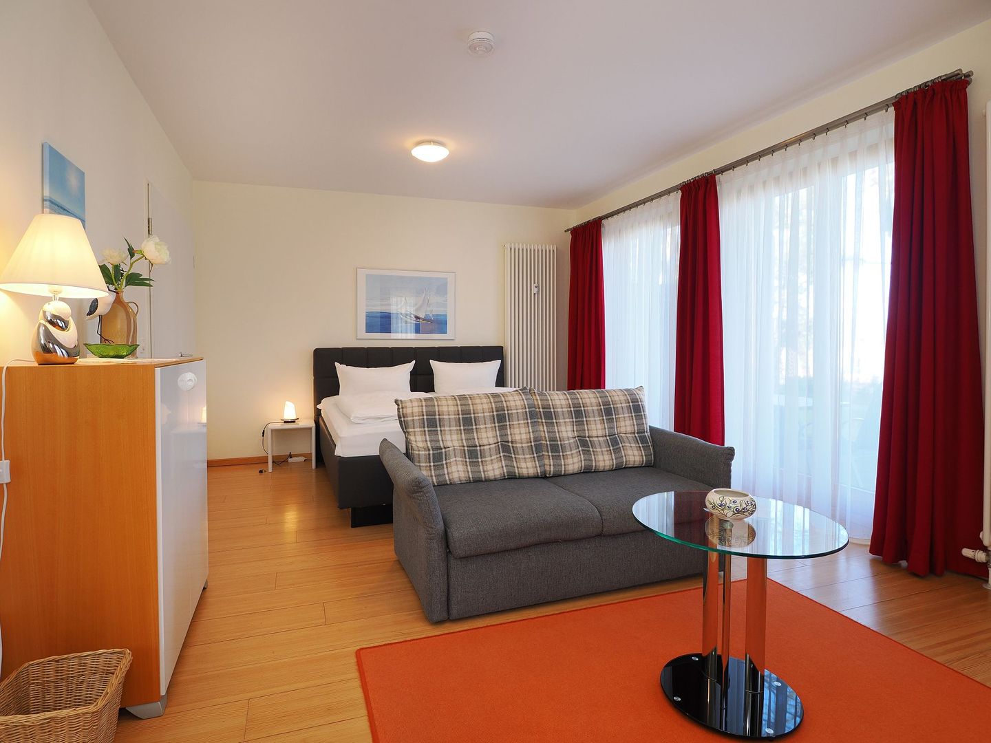 Kaiservillen Heringsdorf 1-Raum-Ferienwohnung mit Terrasse (DG23) Insel Usedom - Wohnzimmer