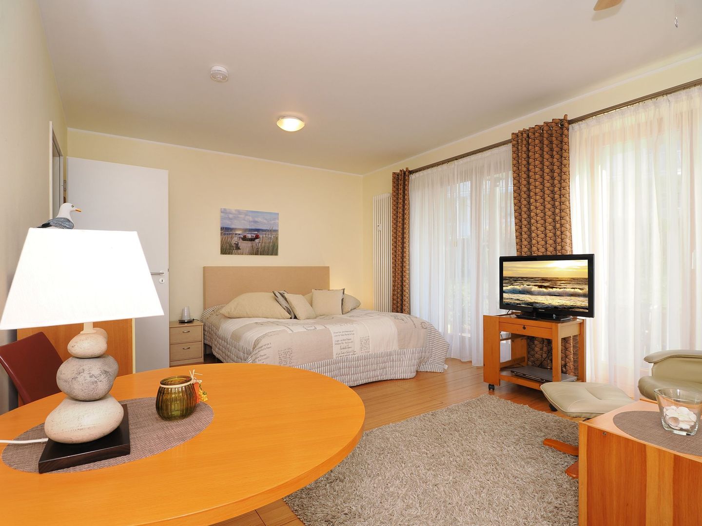 Kaiservillen Heringsdorf 1-Raum-Ferienwohnung mit Terrasse (D103) Insel Usedom - Wohnzimmer