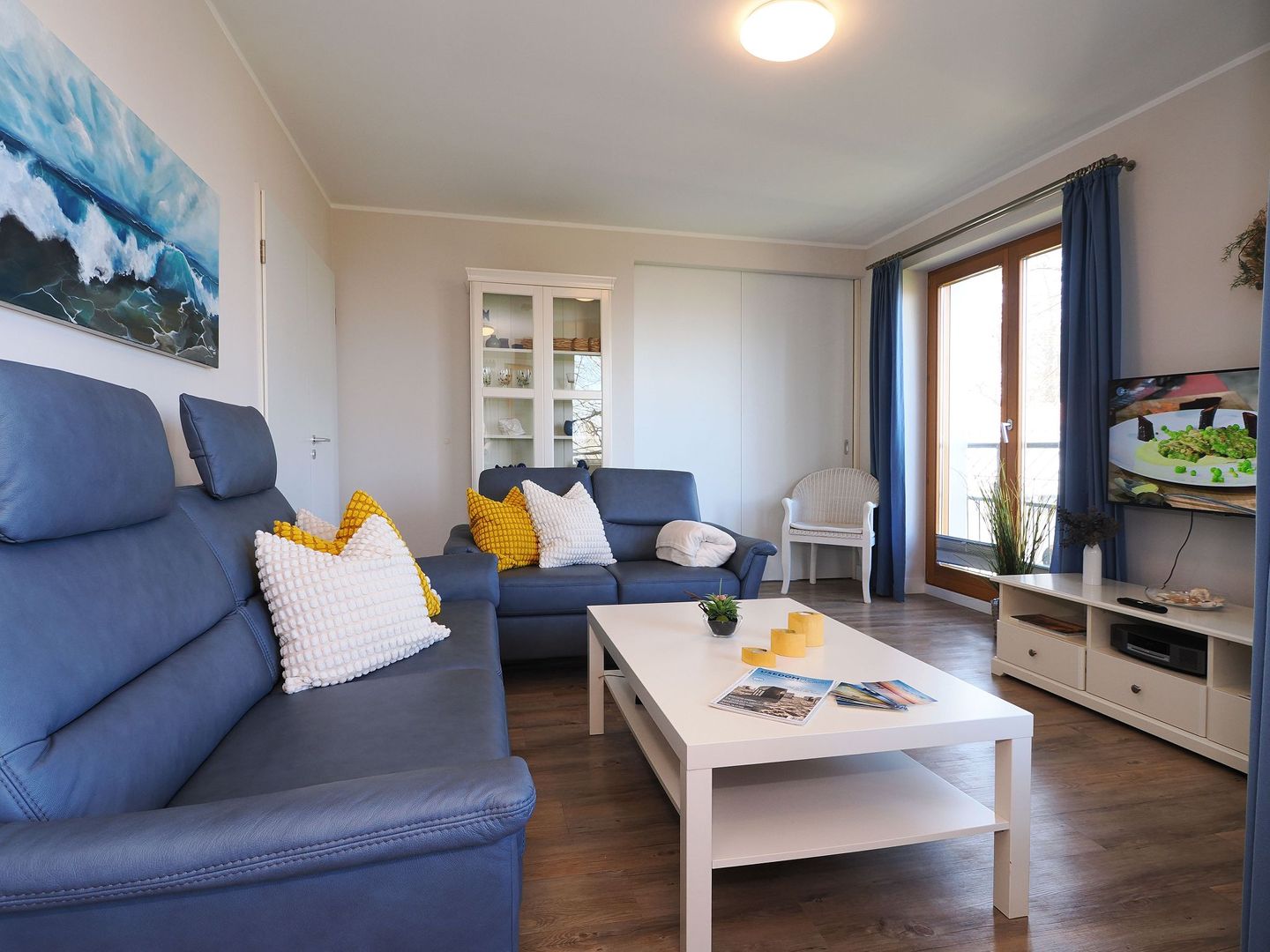 Kaiservillen Heringsdorf Ferienwohnung mit 2 Schlafzimmern und Balkon (D222) Insel Usedom - Wohnzimmer