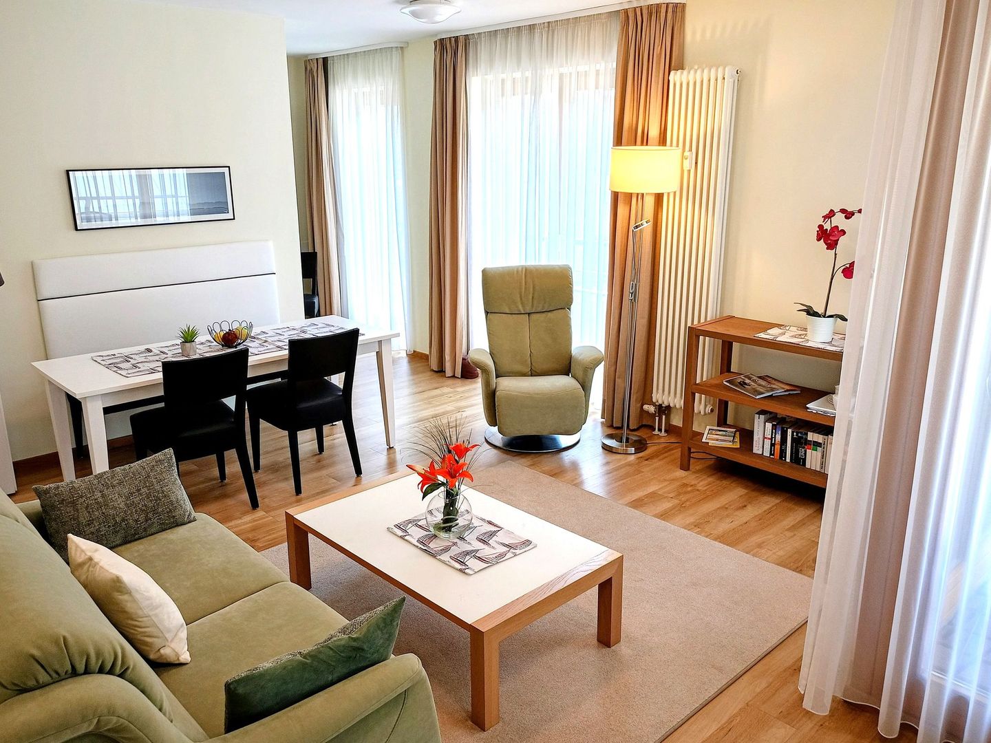 Kaiservillen Heringsdorf Ferienwohnung mit 1 Schlafzimmer und Balkon (D221) Insel Usedom - Wohnzimmer