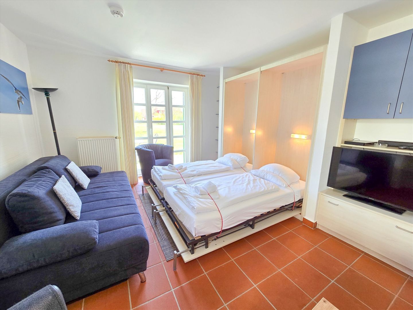 Feriendorf Rugana Klassik 1-Raum Ferienwohnung mit Terrasse (C12) Insel Rügen - Wohnzimmer