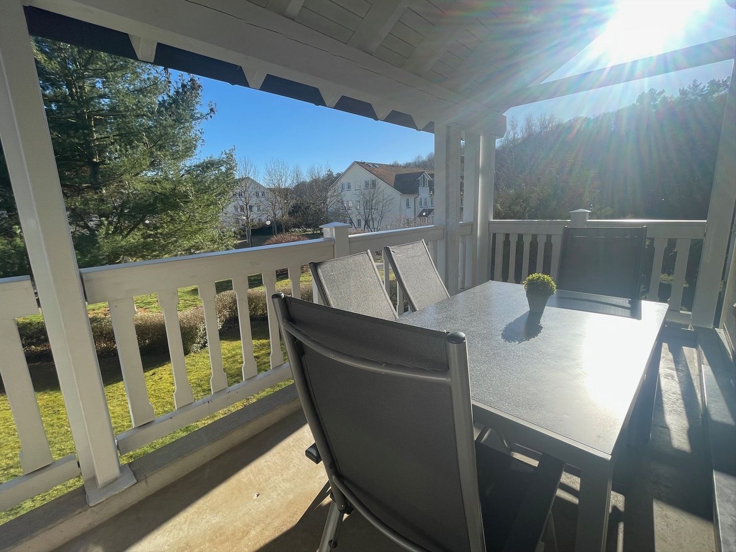 Dünenpark Binz Komfort Ferienwohnung mit 1 Schlafzimmer und Balkon im Obergeschoss (077) Insel Rügen - Balkon