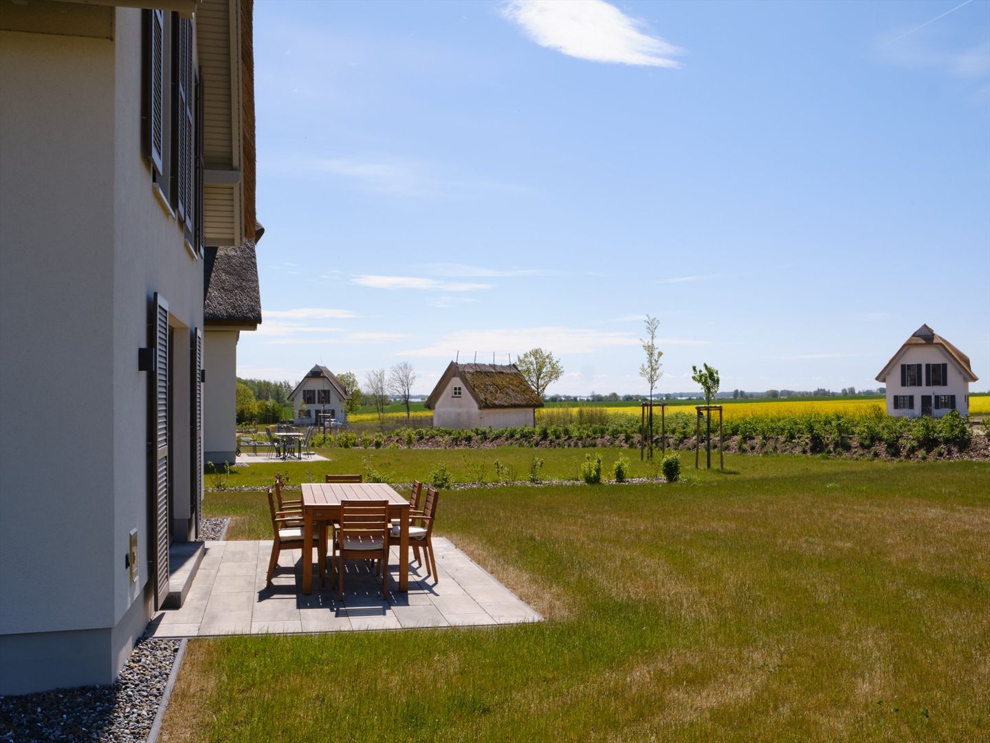 Luxus Reetdachvilla mit 3 Schlafzimmern, Sauna und Kamin (H20) - Terrasse