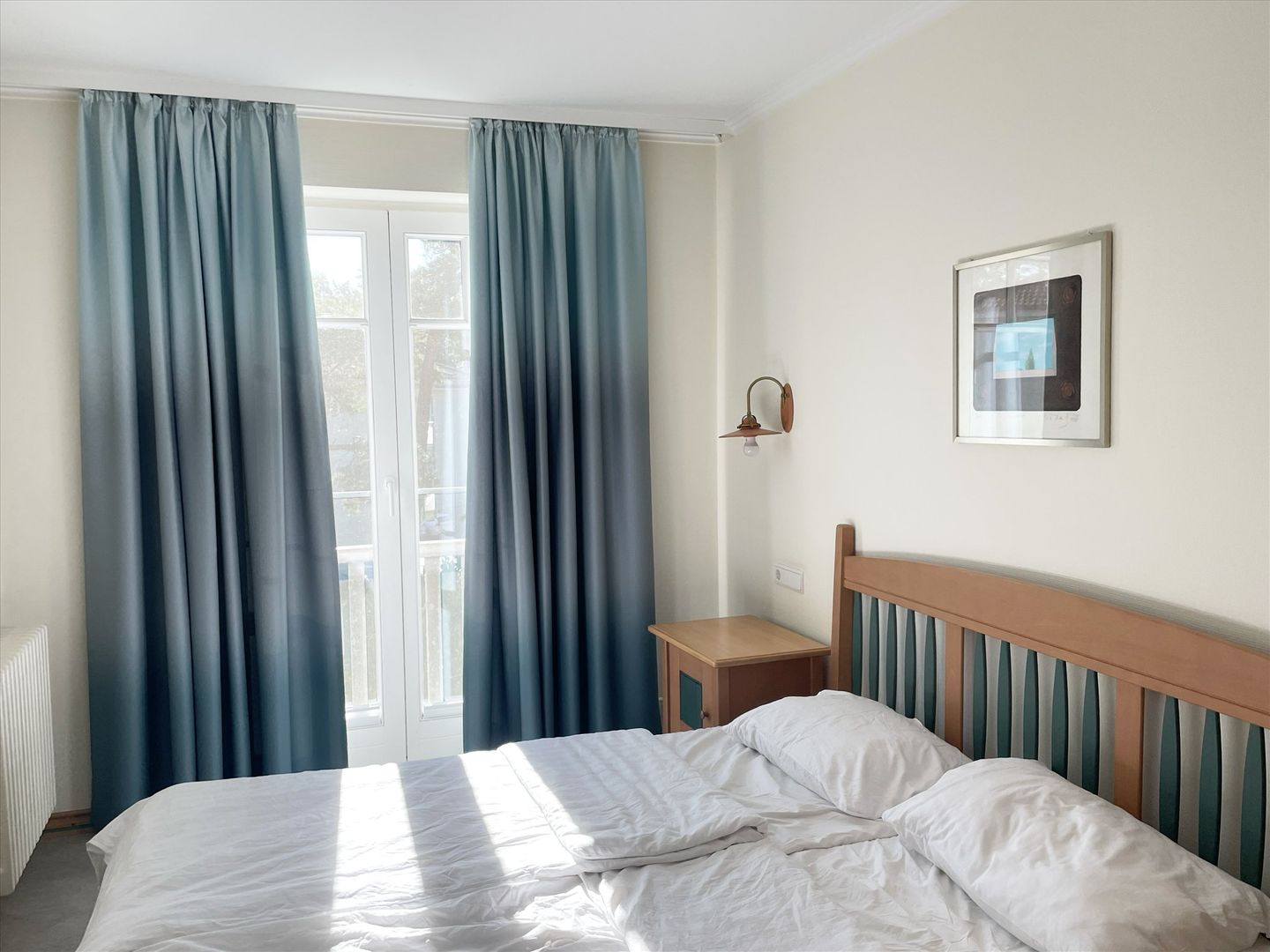 Dünenpark Binz Komfort Ferienwohnung mit 1 Schlafzimmer und Balkon im Dachgeschoss (197) Insel Rügen - Schlafzimmer