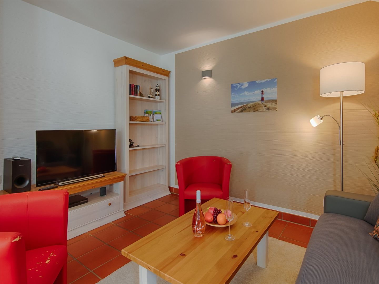 Feriendorf Rugana Komfortplus Ferienwohnung mit 1 Schlafzimmer (A04) Insel Rügen - Wohnzimmer