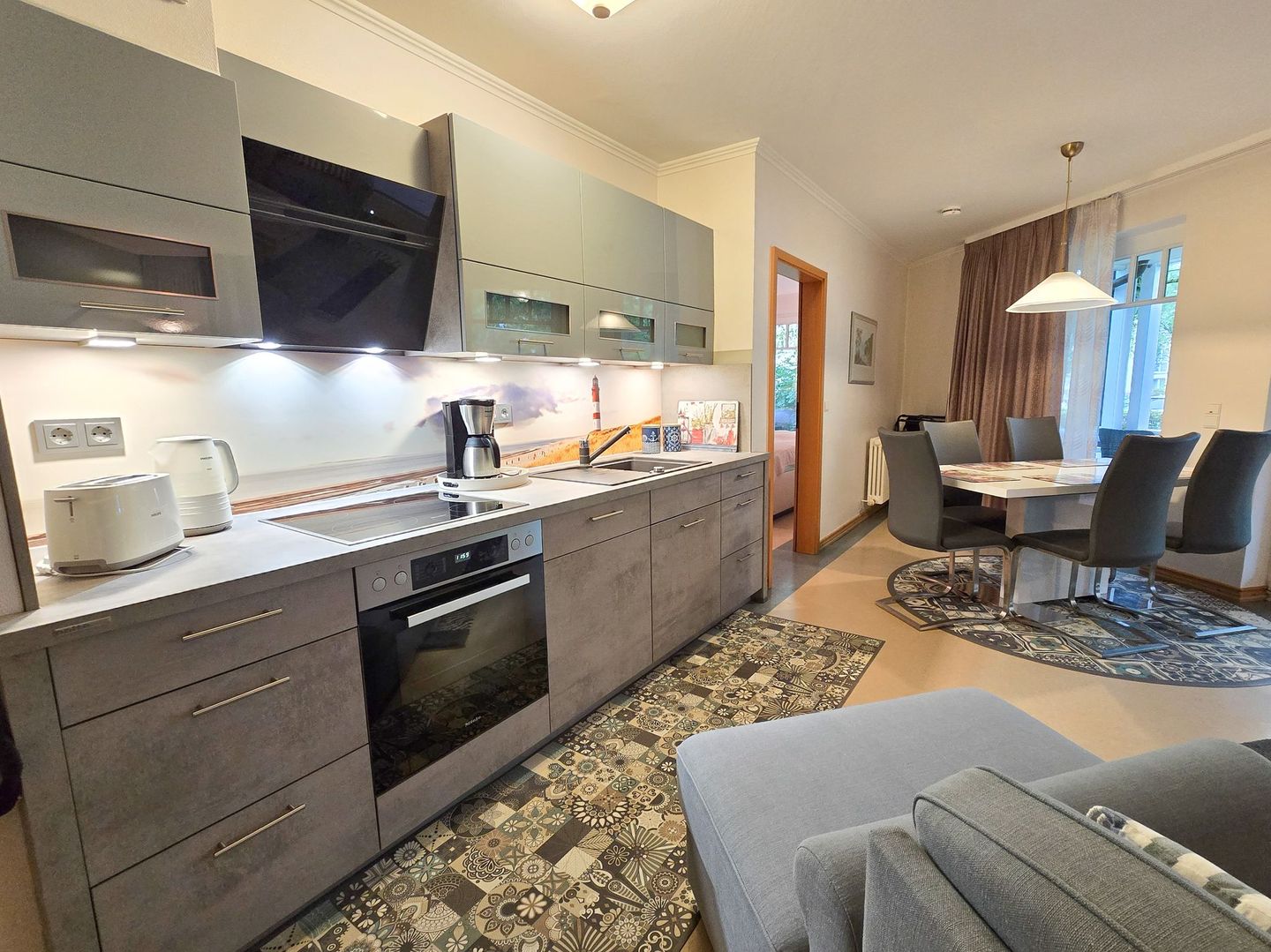 Dünenpark Binz Komfort Ferienwohnung mit 1 Schlafzimmer und Terrasse im Erdgeschoss (262) Insel Rügen - Küche / Küchenzeile