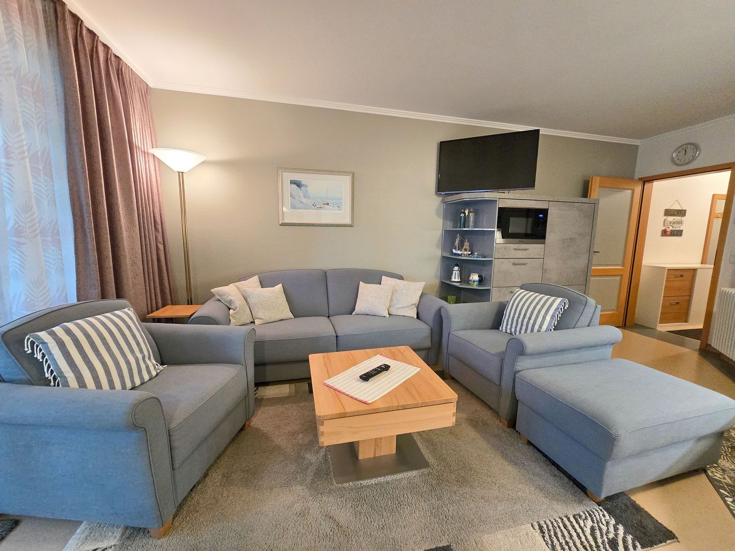 Dünenpark Binz Komfort Ferienwohnung mit 1 Schlafzimmer und Terrasse im Erdgeschoss (262) Insel Rügen - Wohnzimmer