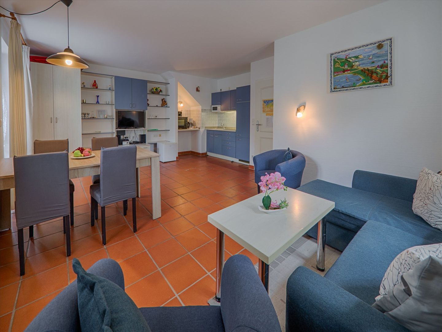 Feriendorf Rugana Klassik Ferienwohnung mit 1 Schlafzimmer und Terrasse (A24) Insel Rügen - Wohnzimmer