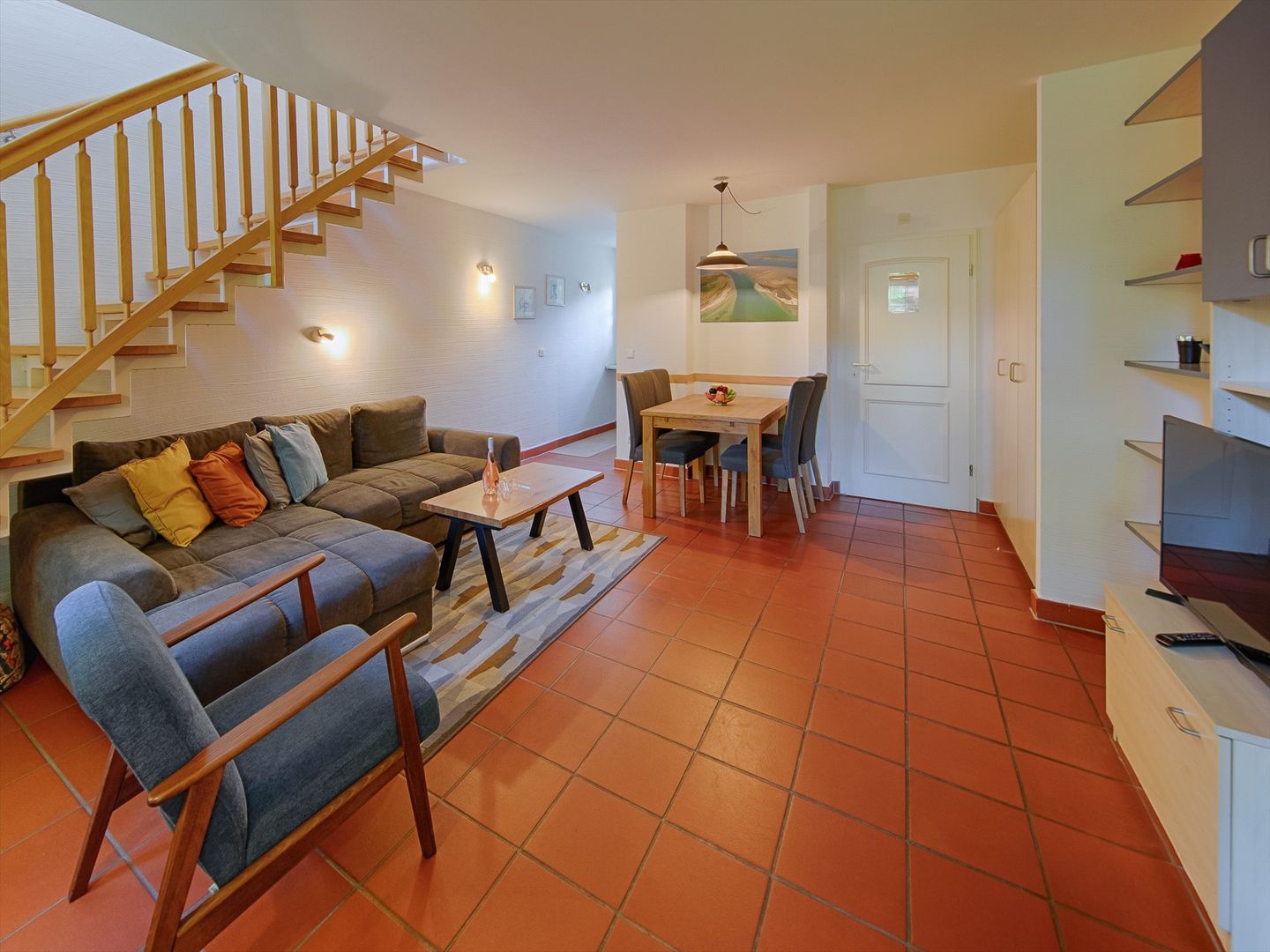 Feriendorf Rugana Budget Ferienwohnung mit 2 Schlafzimmern und Terrasse (A26) Insel Rügen - Wohnzimmer