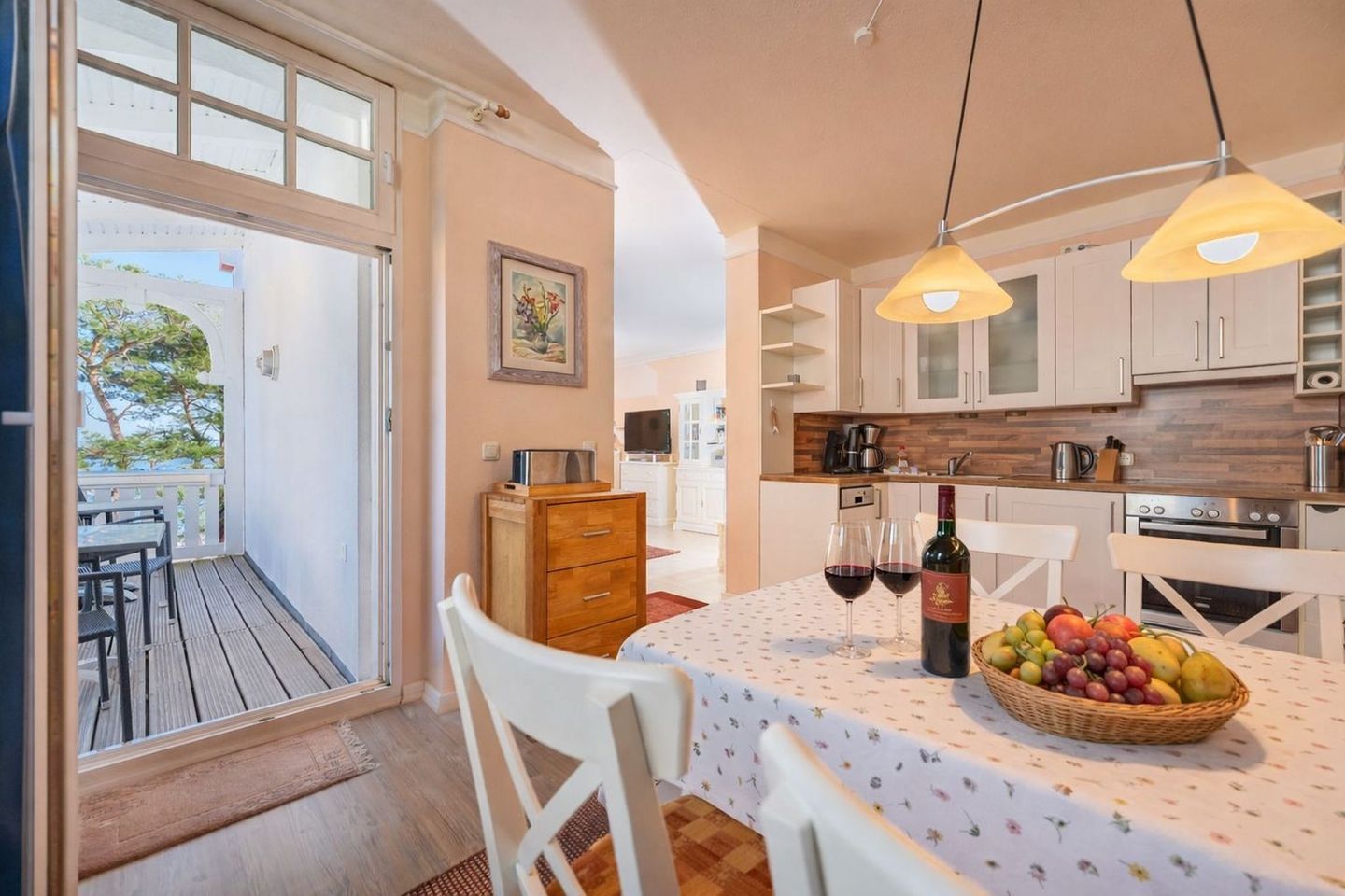 Strandvillen Binz Ferienwohnung mit Meerblick, 2 Schlafzimmern und Balkon (SV/012) Insel Rügen - Wohnzimmer