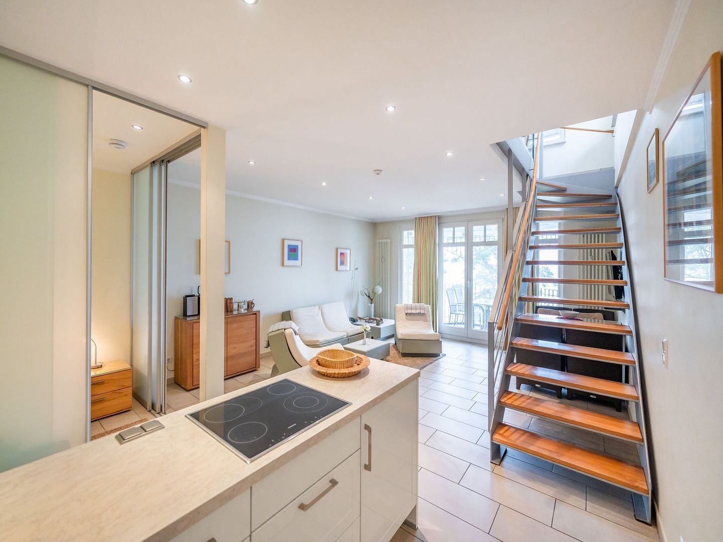 Strandvillen Binz Ferienwohnung mit Meerblick, 2 Schlafzimmern und Balkon (SV/768) Insel Rügen - Wohnzimmer