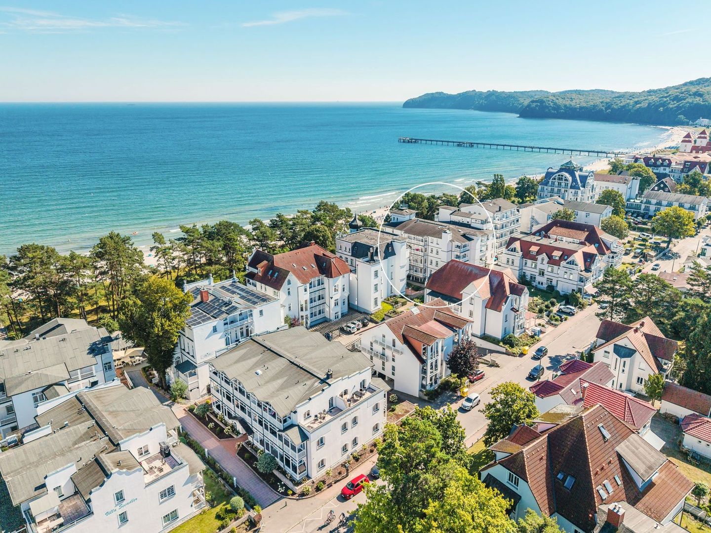 Strandvillen Binz Ferienwohnung mit Meerblick, 2 Schlafzimmern und Balkon (SV/768) Insel Rügen - Vogelperspektive