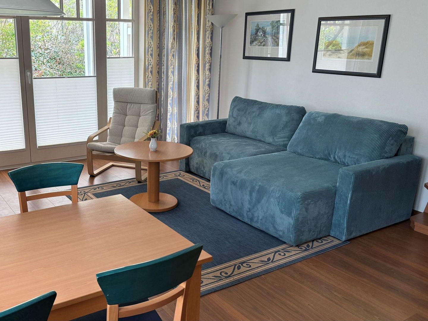 Dünenpark Binz Komfort Ferienwohnung mit 1 Schlafzimmer und Terrasse im Erdgeschoss (102) Insel Rügen - Wohnzimmer