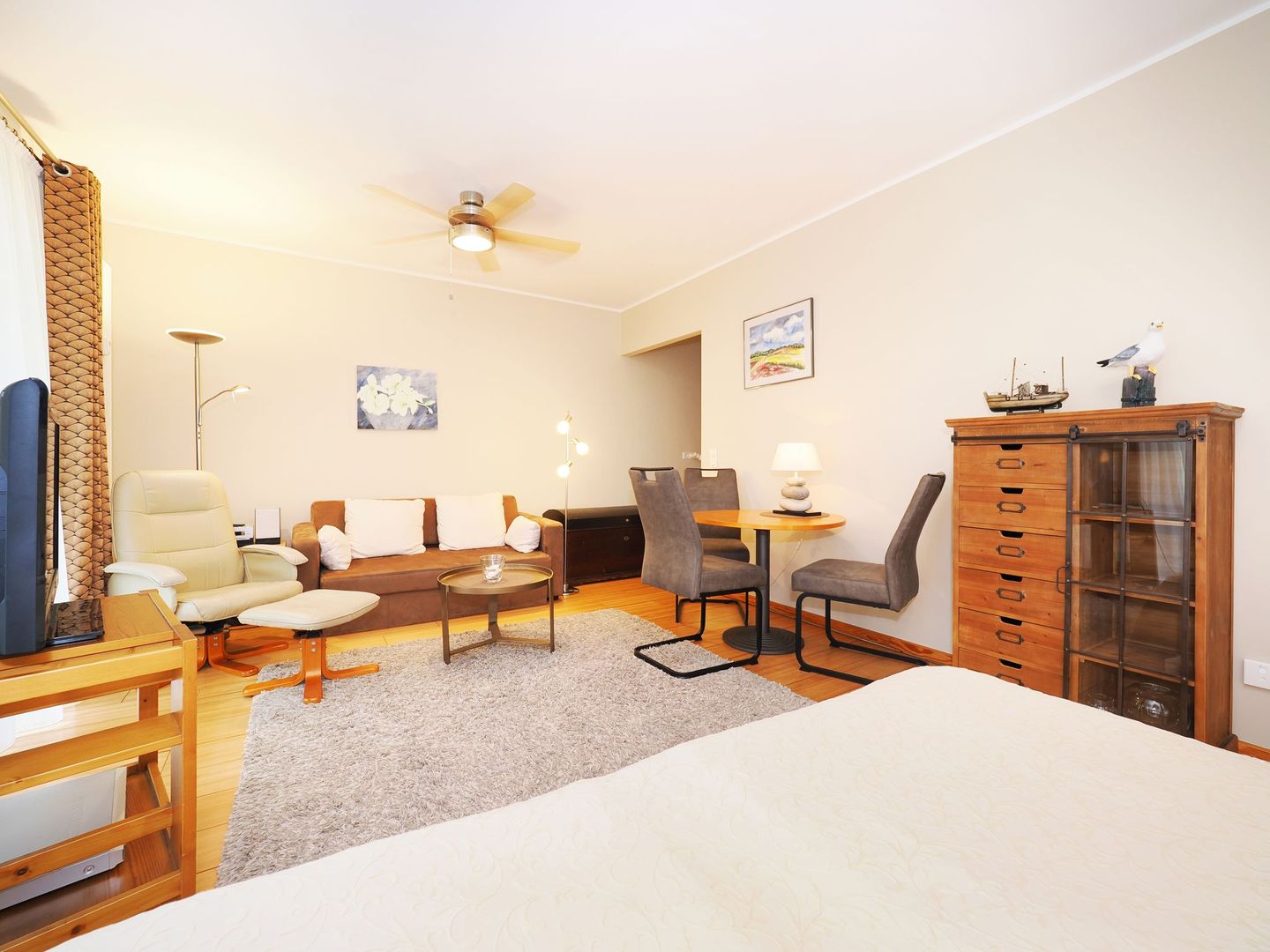 Kaiservillen Heringsdorf 1-Raum-Ferienwohnung mit Terrasse (D103) Insel Usedom - Wohnzimmer
