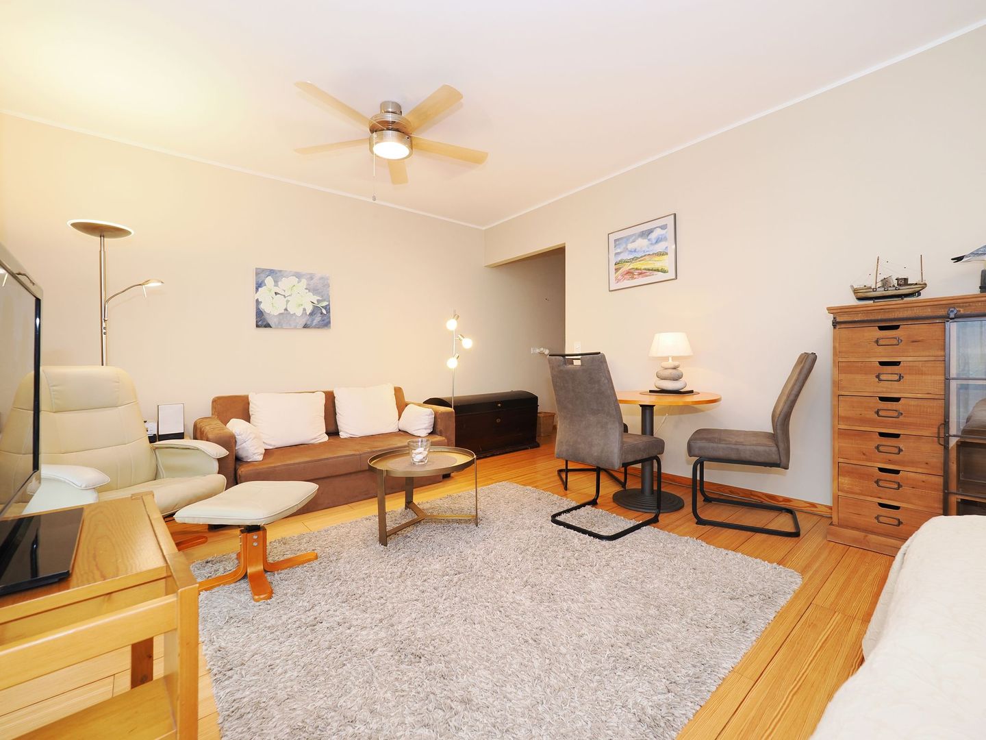 Kaiservillen Heringsdorf 1-Raum-Ferienwohnung mit Terrasse (D103) Insel Usedom - Wohnzimmer