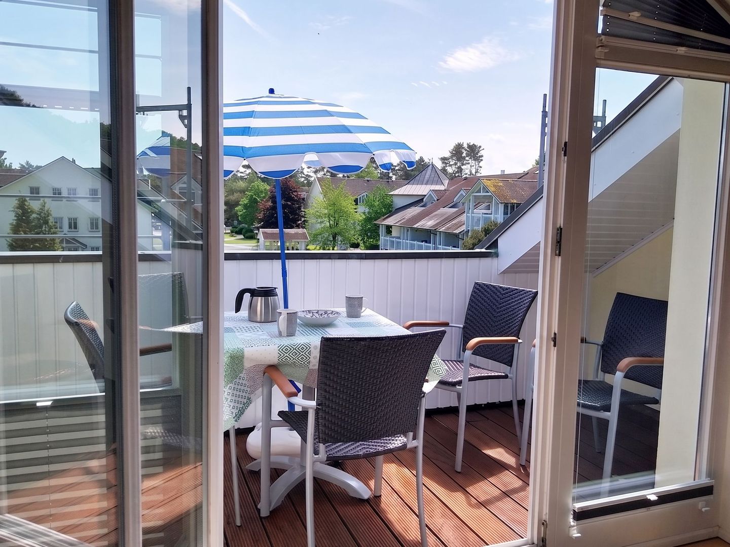 Dünenpark Binz Komfort Ferienwohnung mit 1 Schlafzimmer und Balkon im Dachgeschoss (123) Insel Rügen - Balkon
